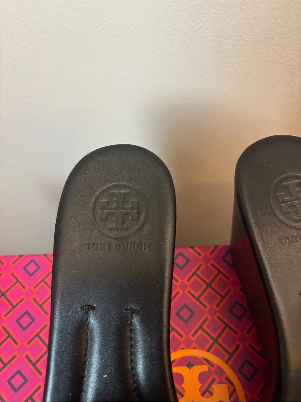 Tory Burch Black Women's Wedge Slide Sandals - Sleek Platform Style - Picture 7 of 8